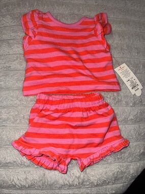 Target Pink and Coral Striped Kids Matching Set